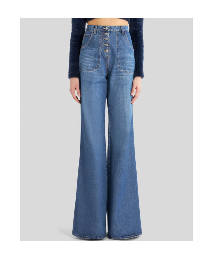 High-Waisted Flared Jeans