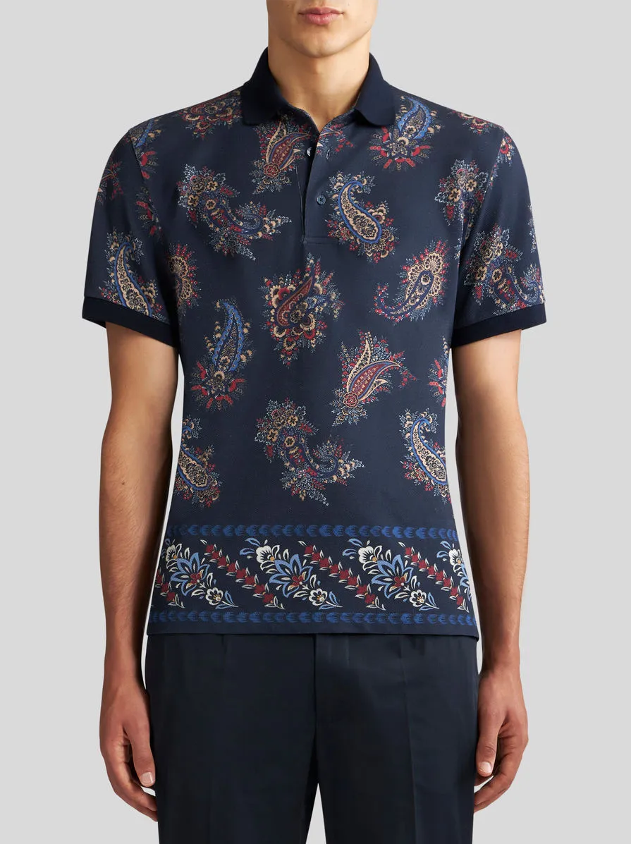 Paisley Cotton Polo Shirt