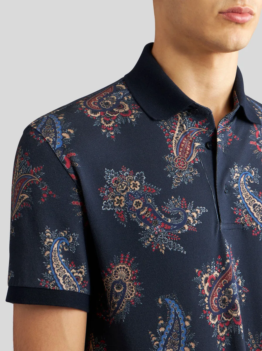 Paisley Cotton Polo Shirt