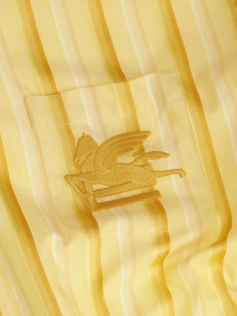 Logo Embroidered Striped Shirt Dress