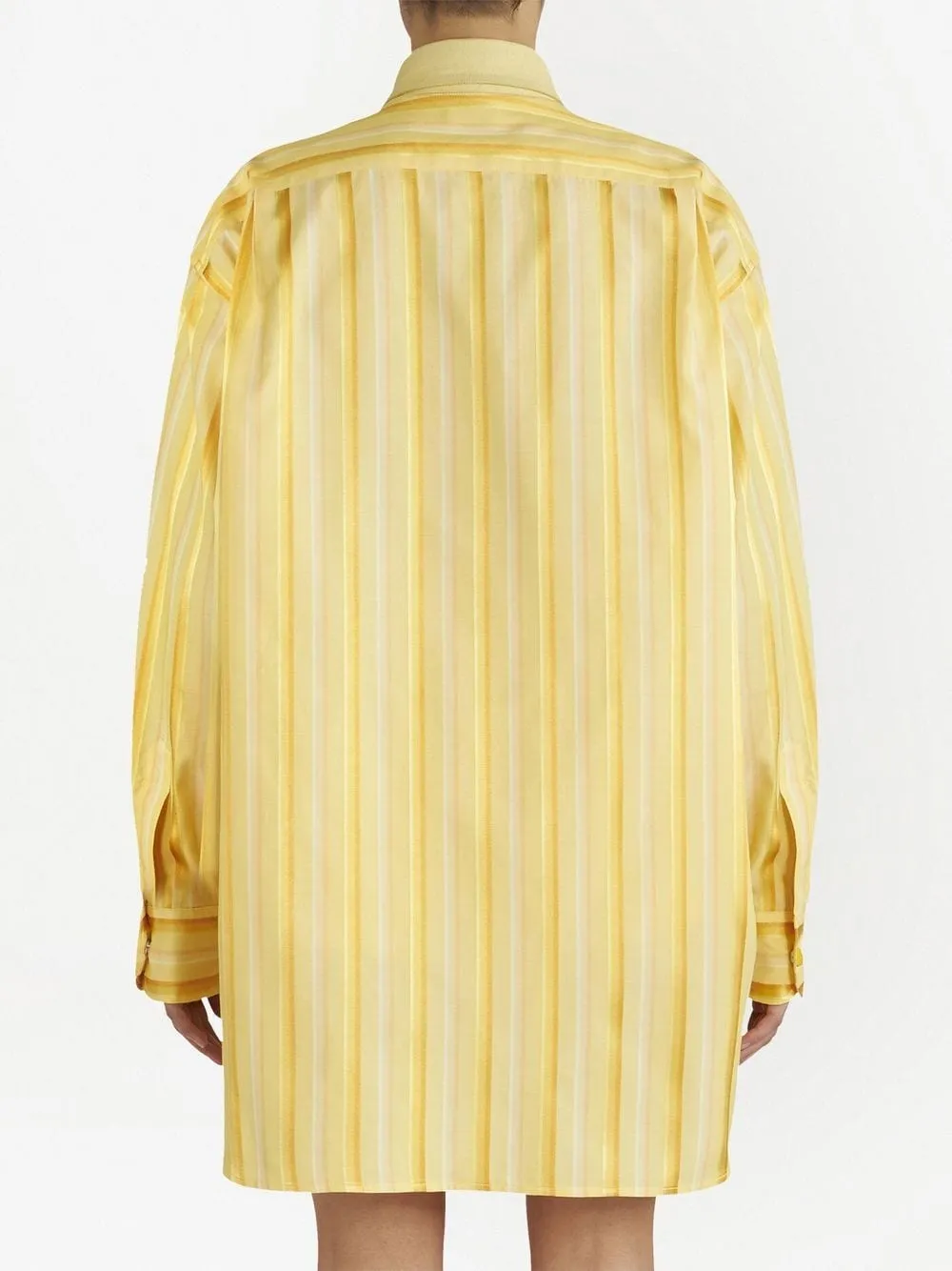 Logo Embroidered Striped Shirt Dress