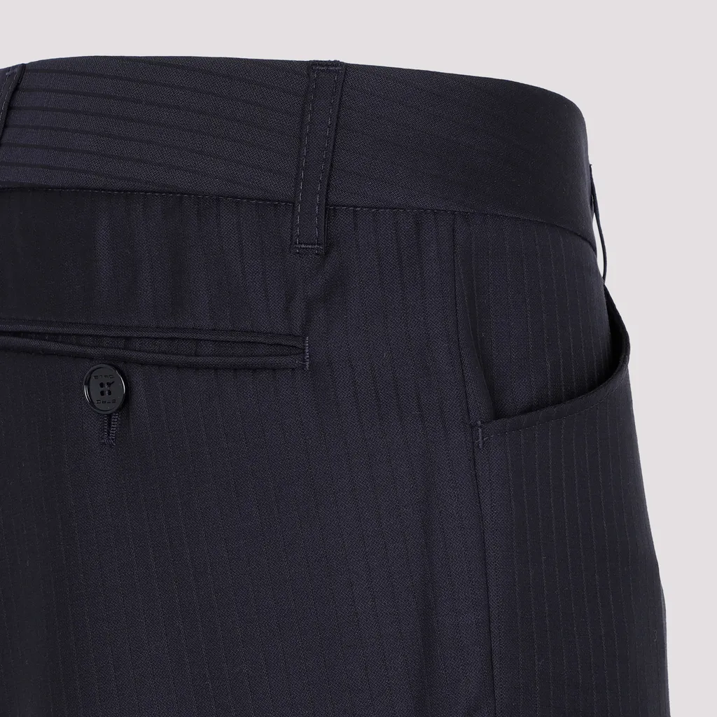 Striped Straight-Leg Trousers