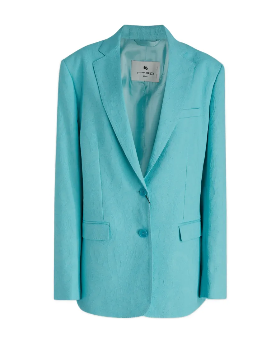 Paisley Jacquard Single-Breasted Jacket