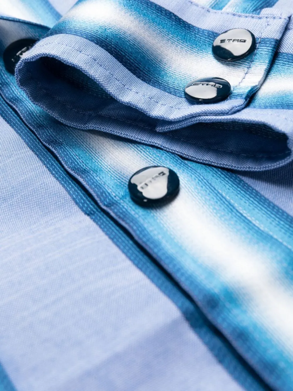 Logo Embroidered Striped Button-Up Shirt