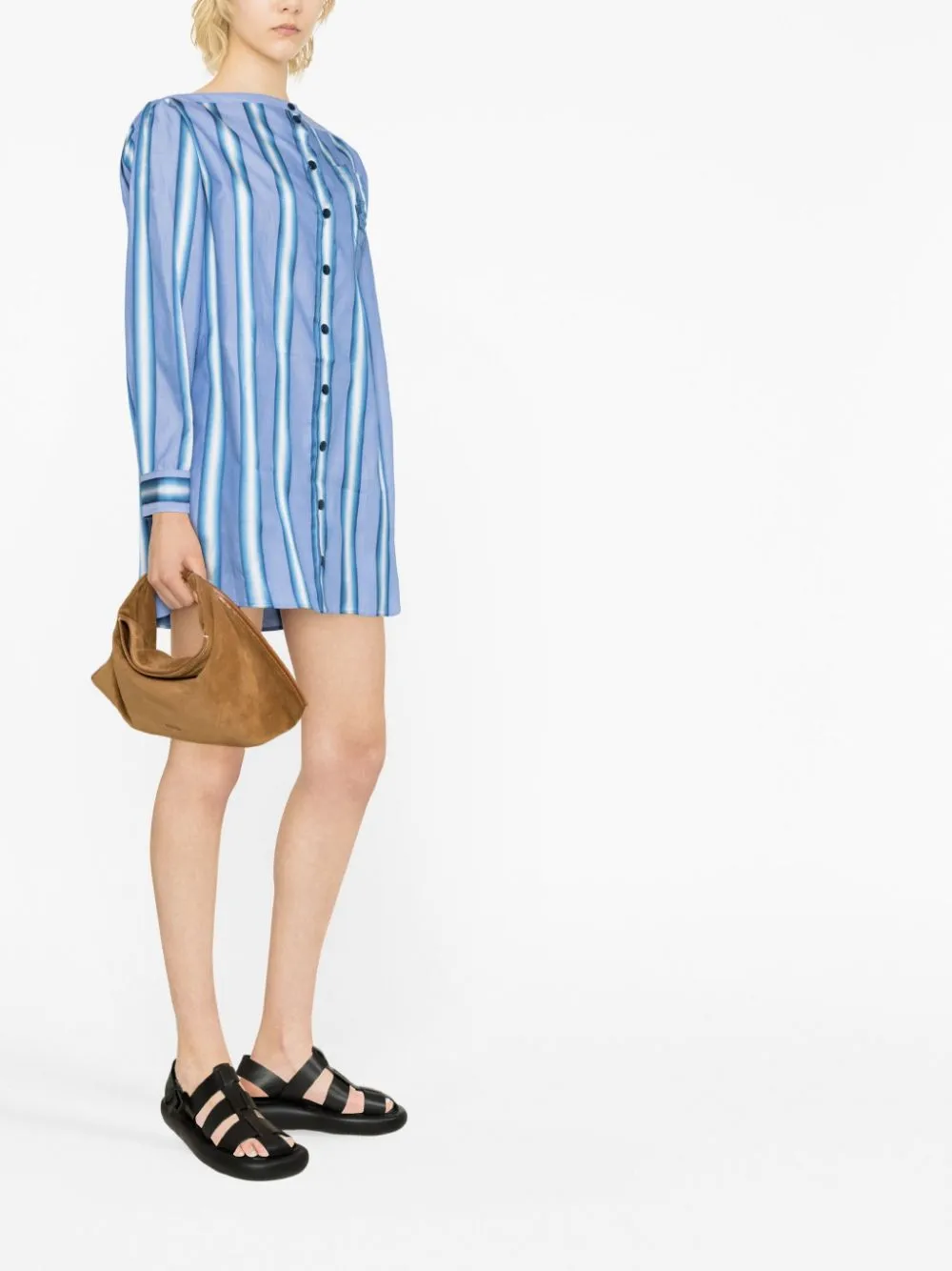 Logo Embroidered Striped Button-Up Shirt