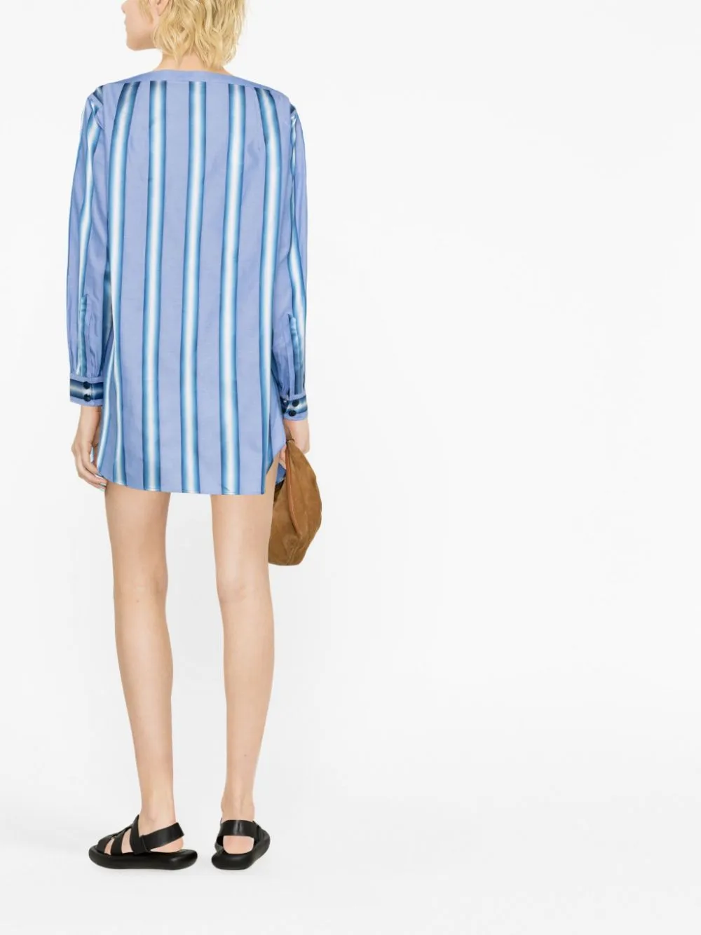 Logo Embroidered Striped Button-Up Shirt
