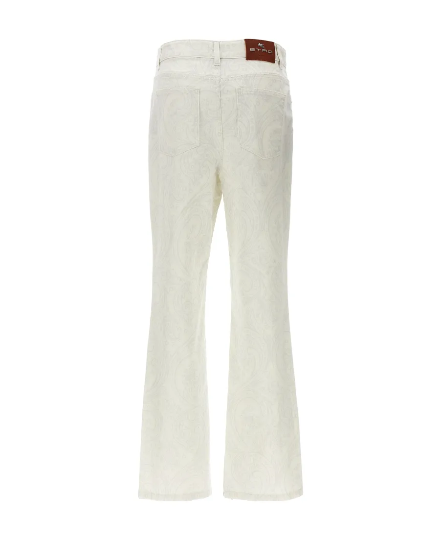 Paisley Printed Cropped Jeans