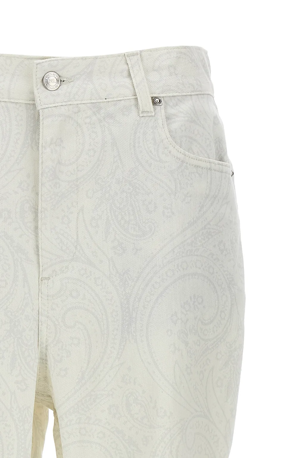 Paisley Printed Cropped Jeans