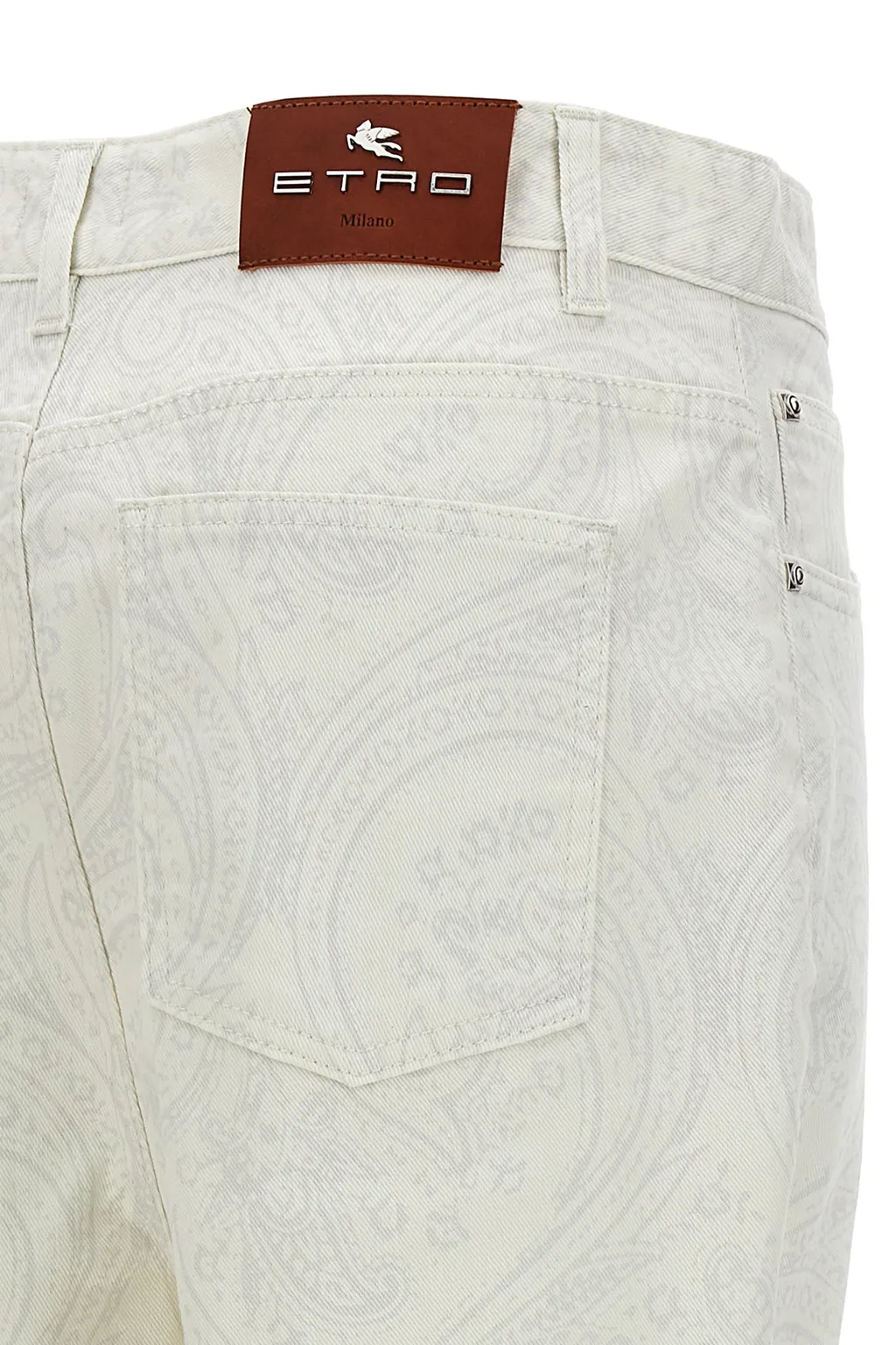 Paisley Printed Cropped Jeans