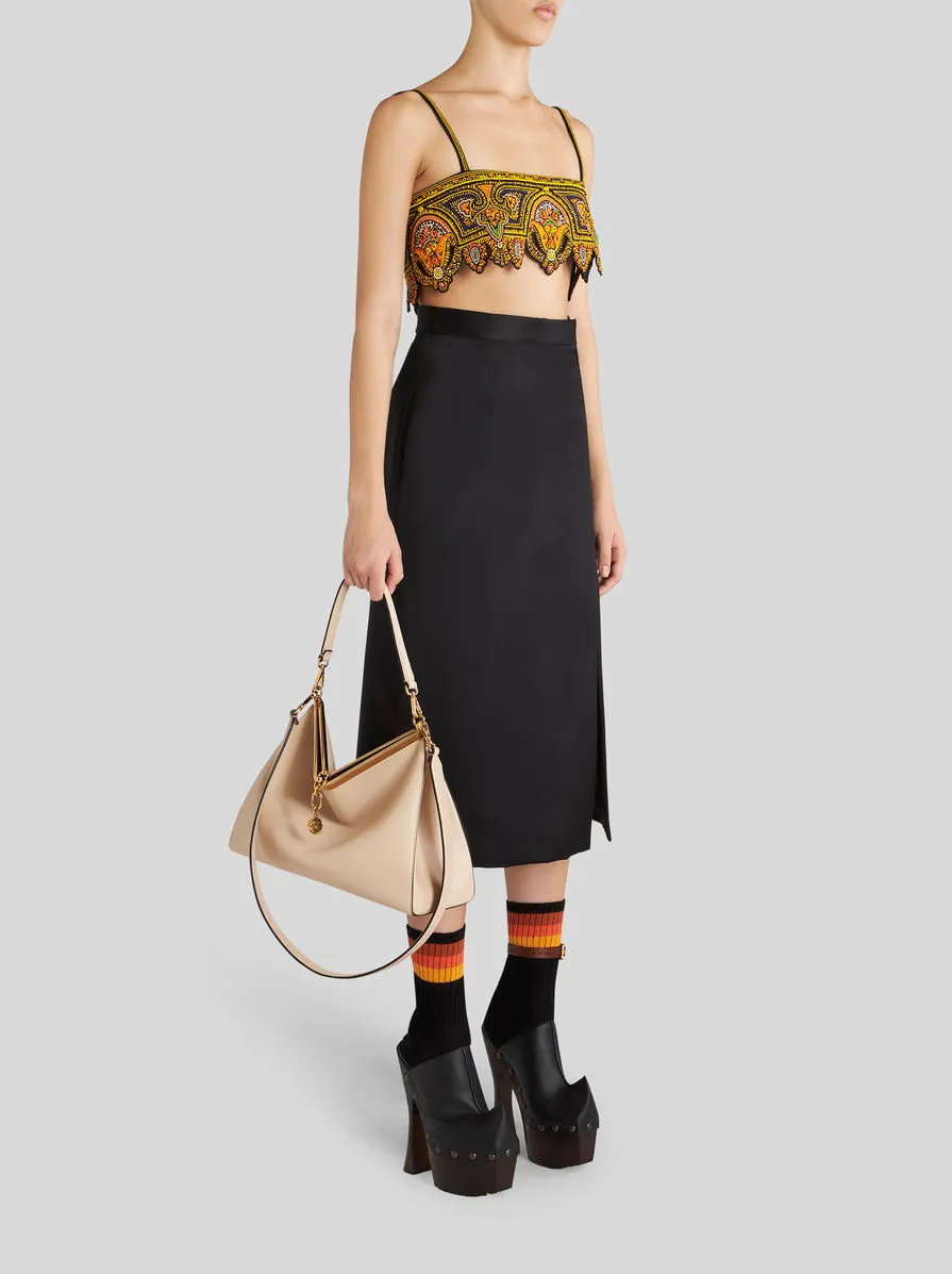 Vela Pegaso Motif Large Shoulder Bag