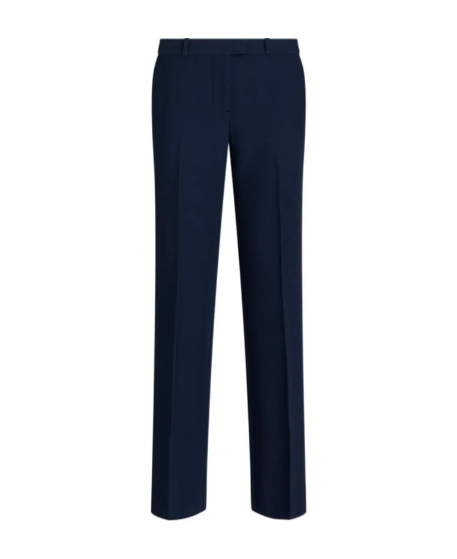 Pressed-Crease Straight Leg Tailored Trousers