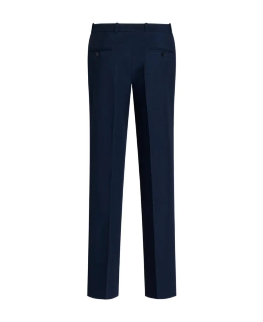 Pressed-Crease Straight Leg Tailored Trousers