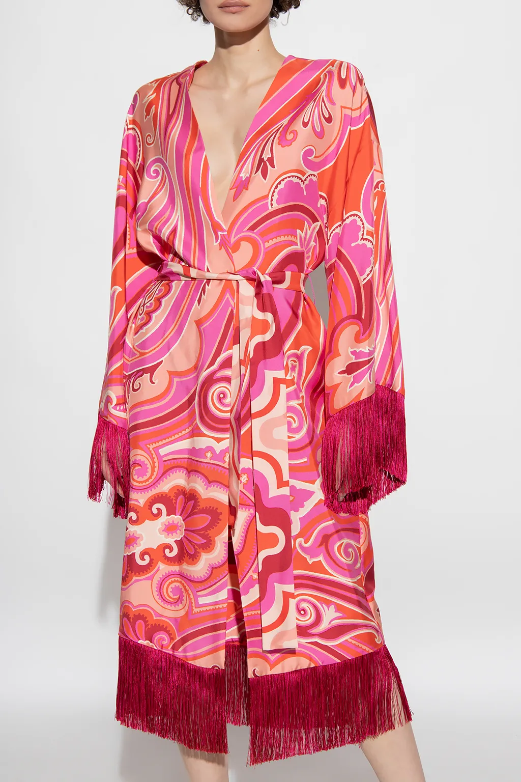 Paisley Pattern Belted Jacket