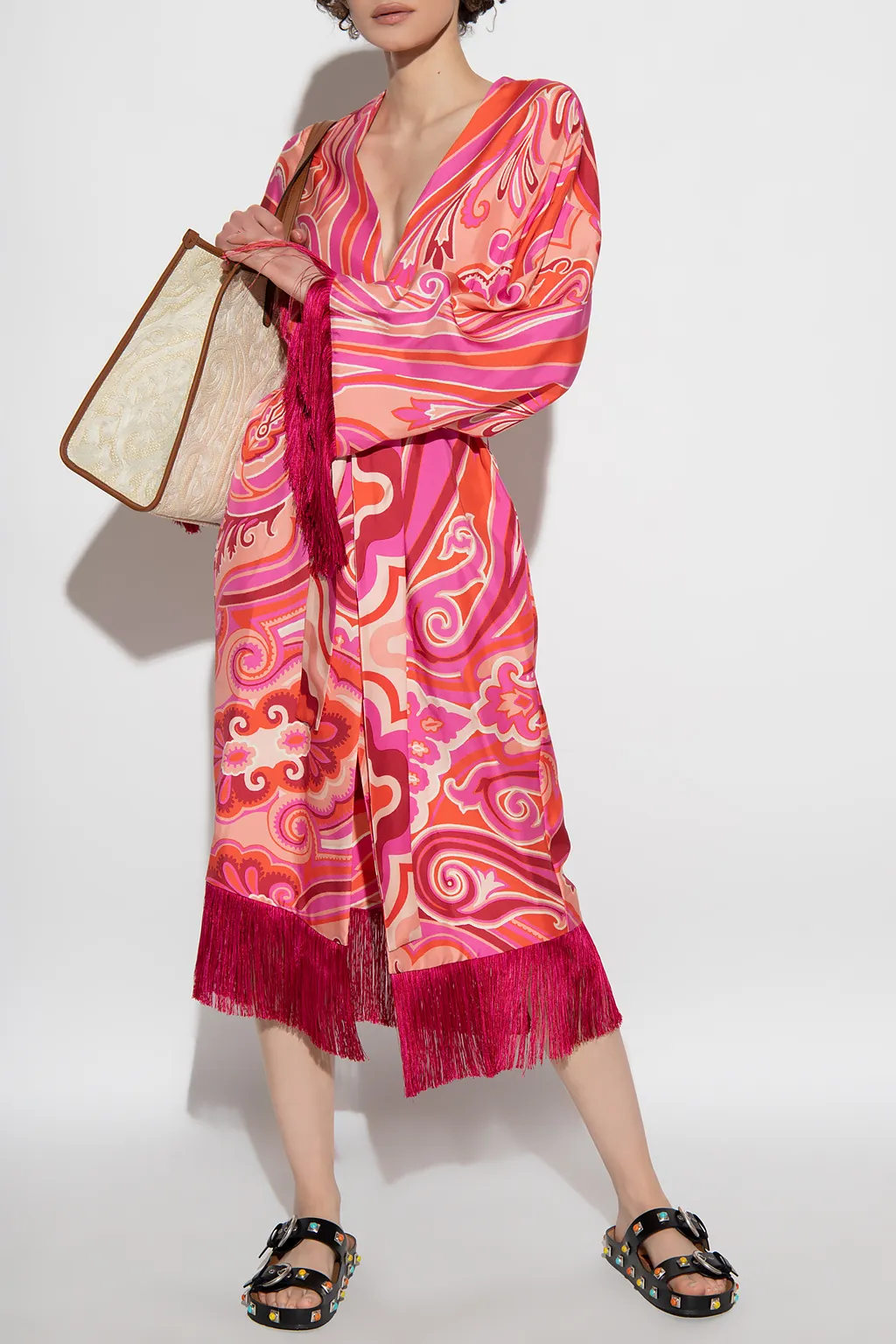 Paisley Pattern Belted Jacket