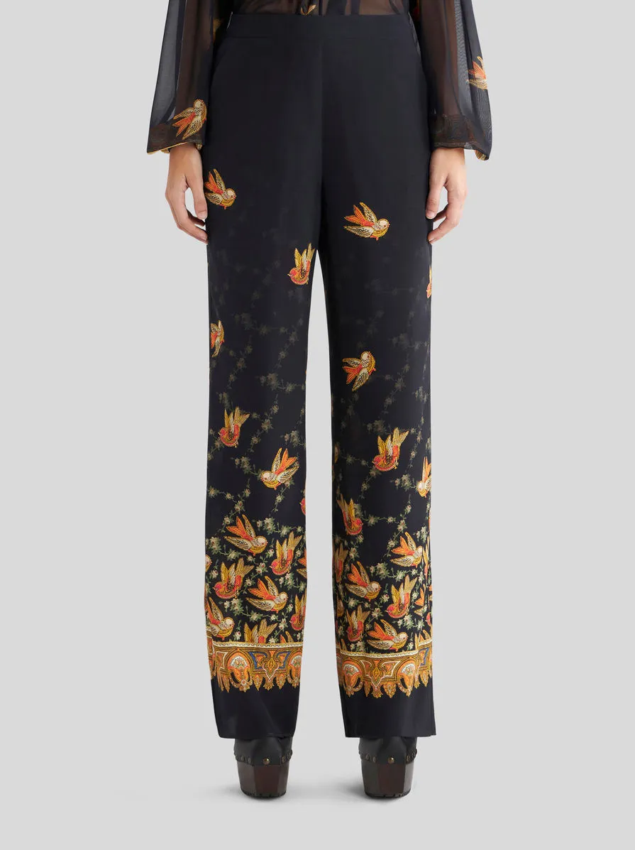 Paisley Printed Straight Leg Trousers