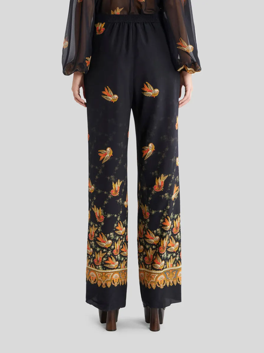 Paisley Printed Straight Leg Trousers