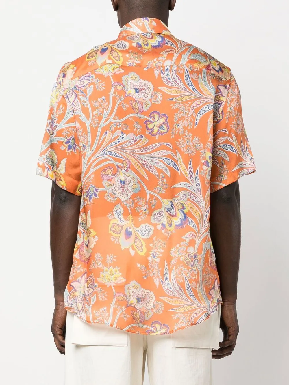 Paisley Print Collared Button-Up Shirt