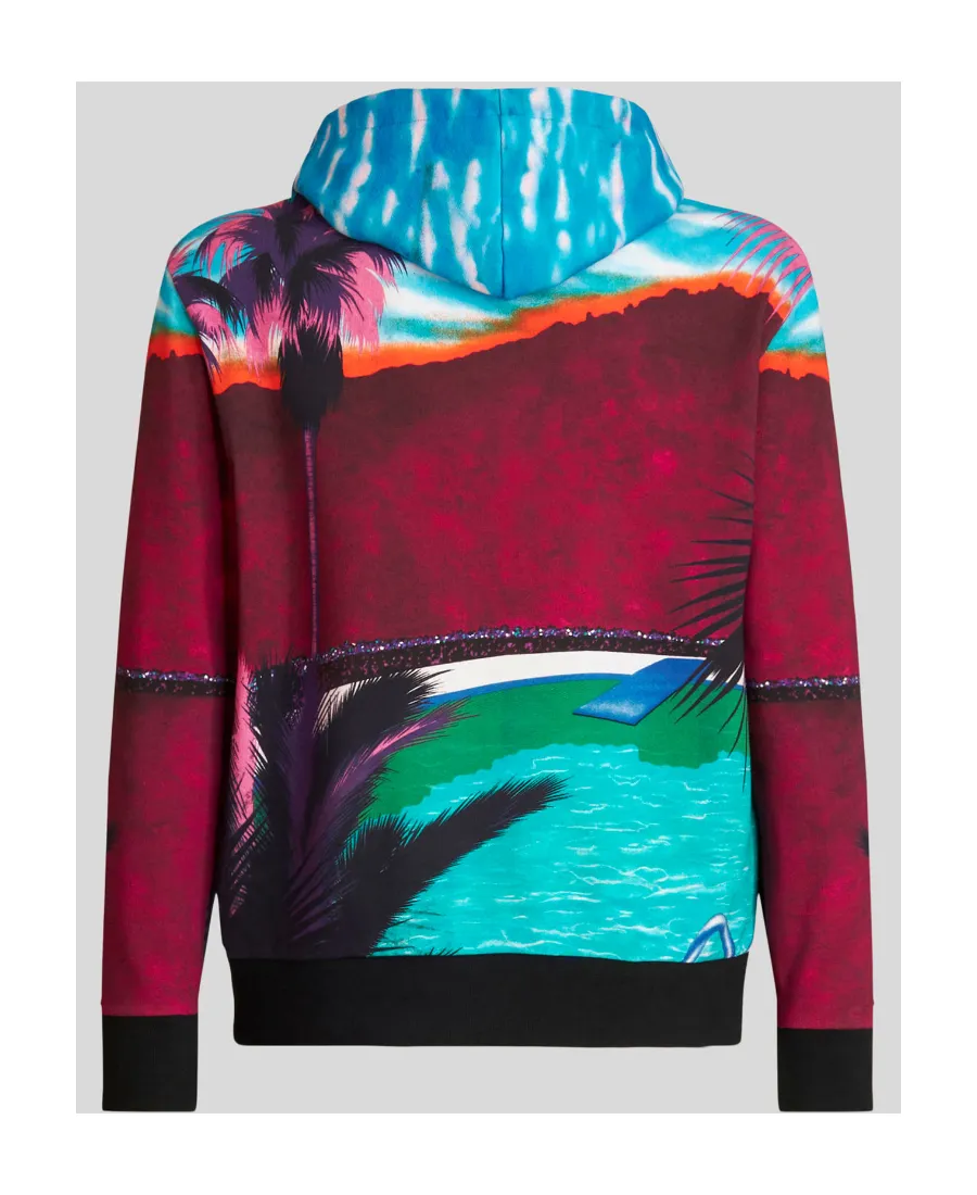 Graphic Printed Drawstring Hoodie