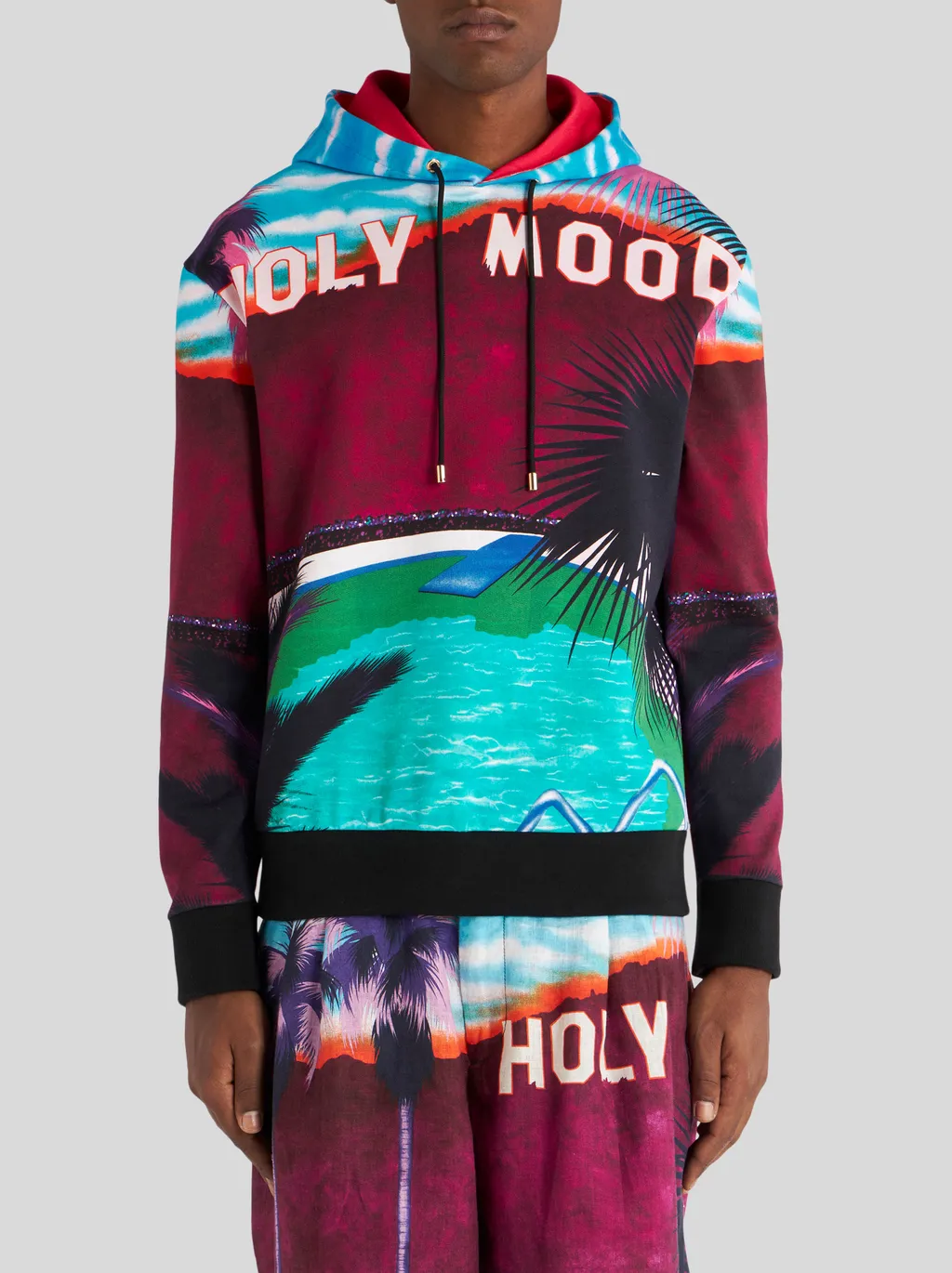 Graphic Printed Drawstring Hoodie