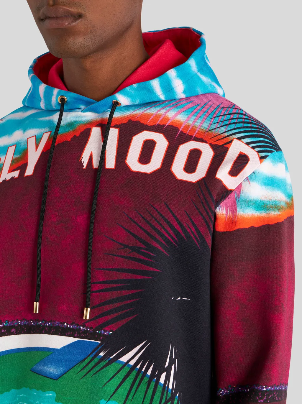 Graphic Printed Drawstring Hoodie