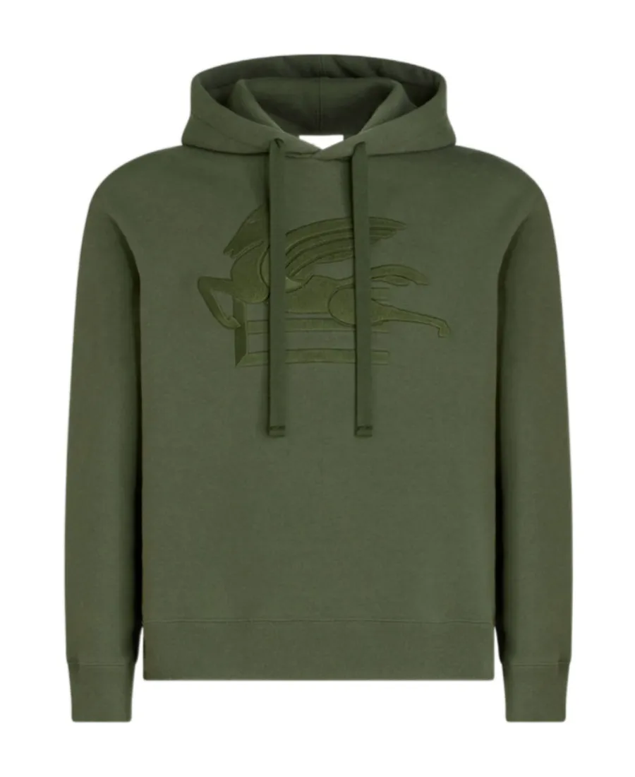 Logo Embroidered Drawstring Hoodie