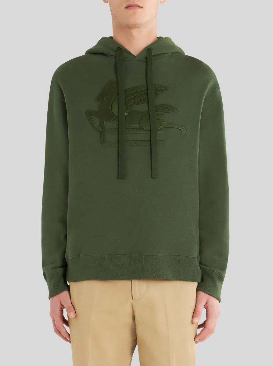 Logo Embroidered Drawstring Hoodie