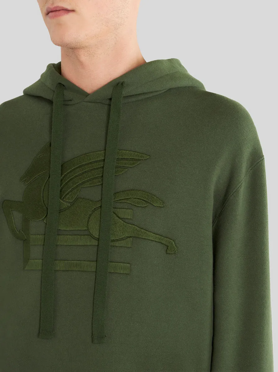 Logo Embroidered Drawstring Hoodie