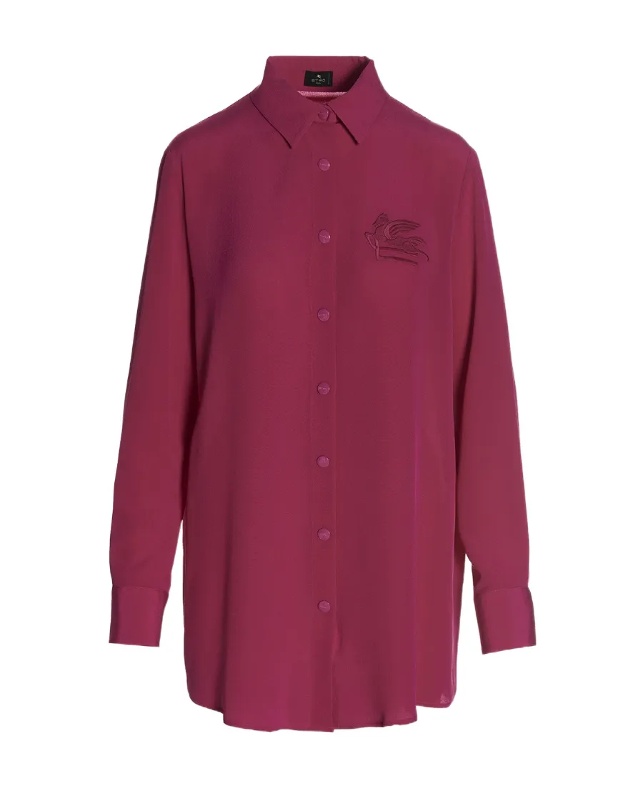 Logo Embroidered Long-Sleeved Shirt