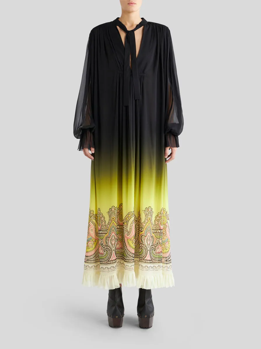 Gradient Effect V-Neck Dress