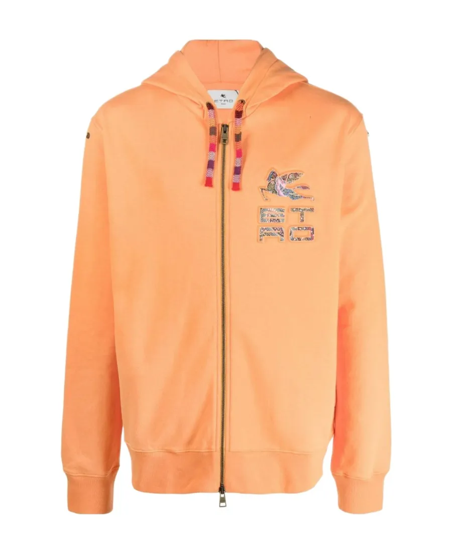 Logo-Debossed Zip-Up Hoodie