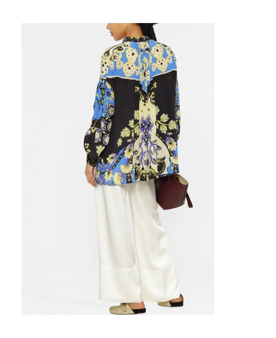 Floral Print Round Neck Blouse