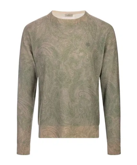 Paisley Intarsia-Knit Crewneck Jumper