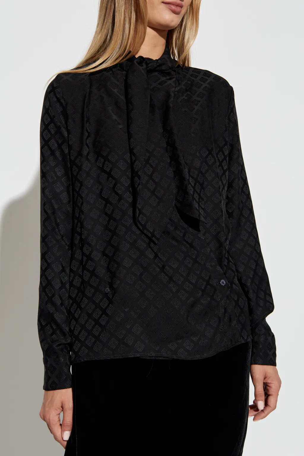 Jacquard Straight Hem Shirt