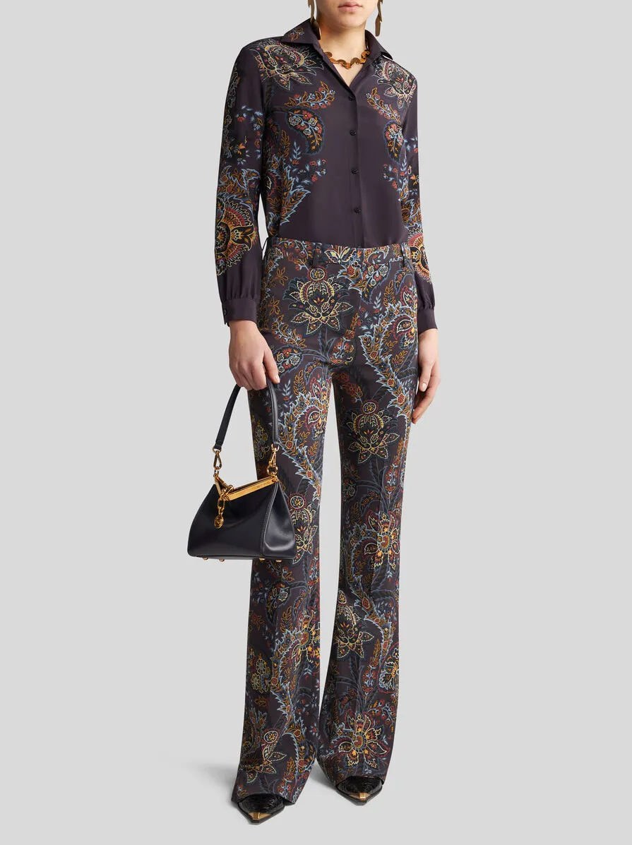 Paisley Printed Cady Trousers