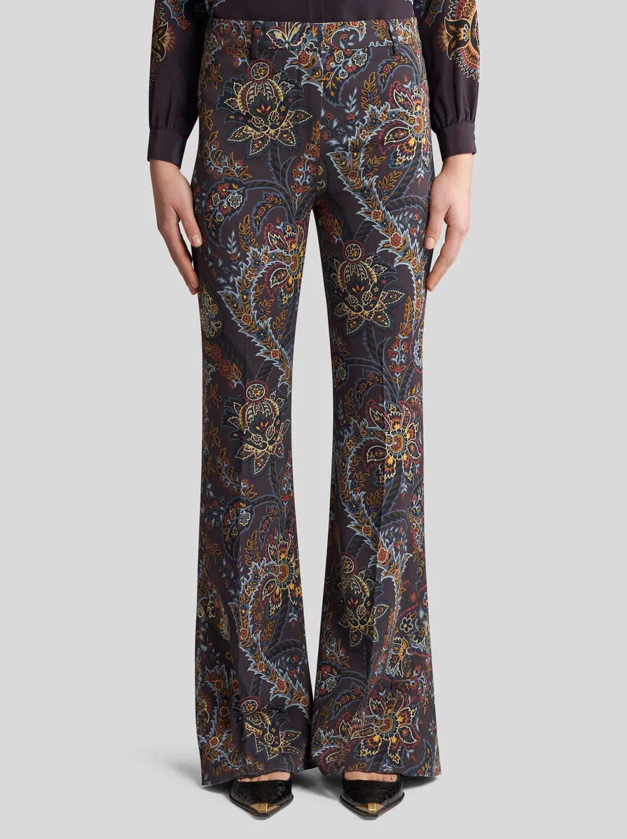 Paisley Printed Cady Trousers