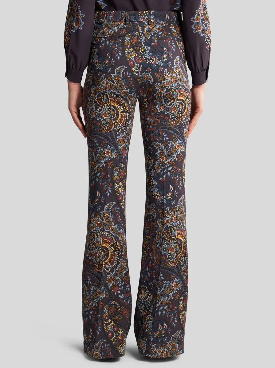 Paisley Printed Cady Trousers