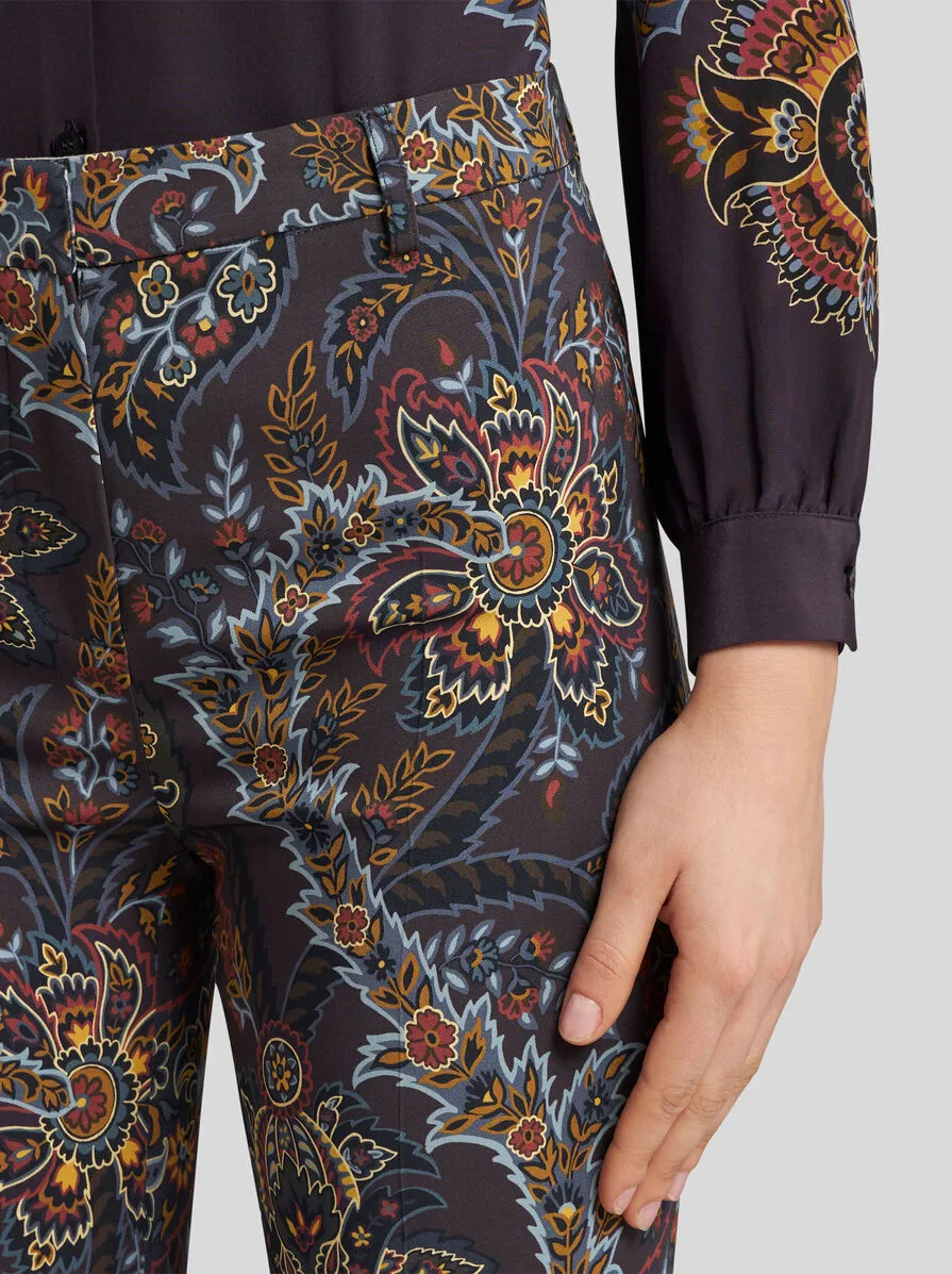 Paisley Printed Cady Trousers