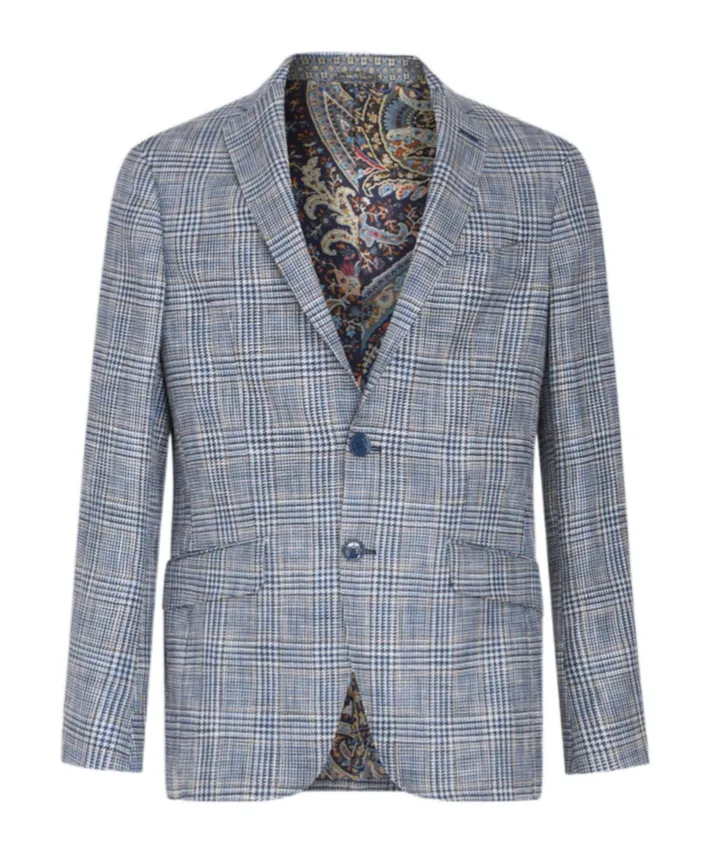 Checked Single-Breasted Blazer