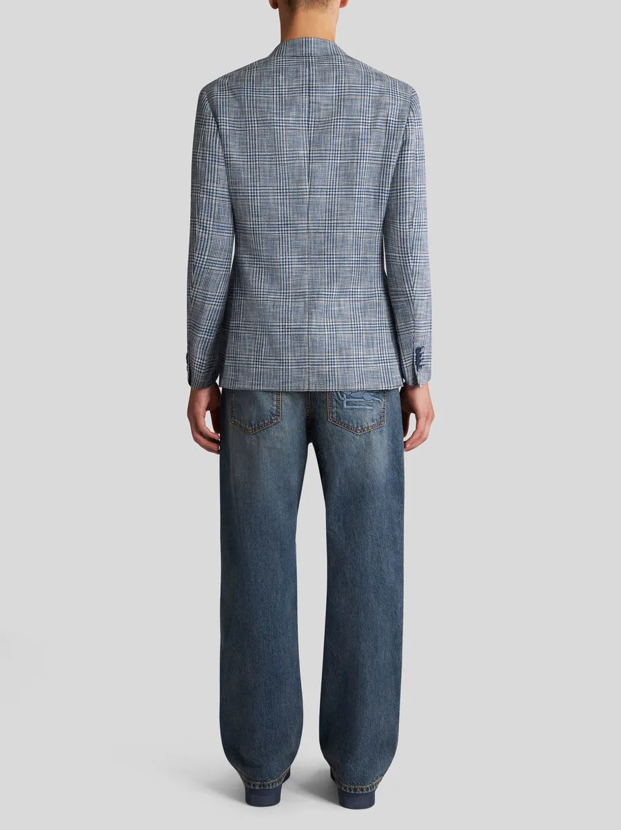 Checked Single-Breasted Blazer