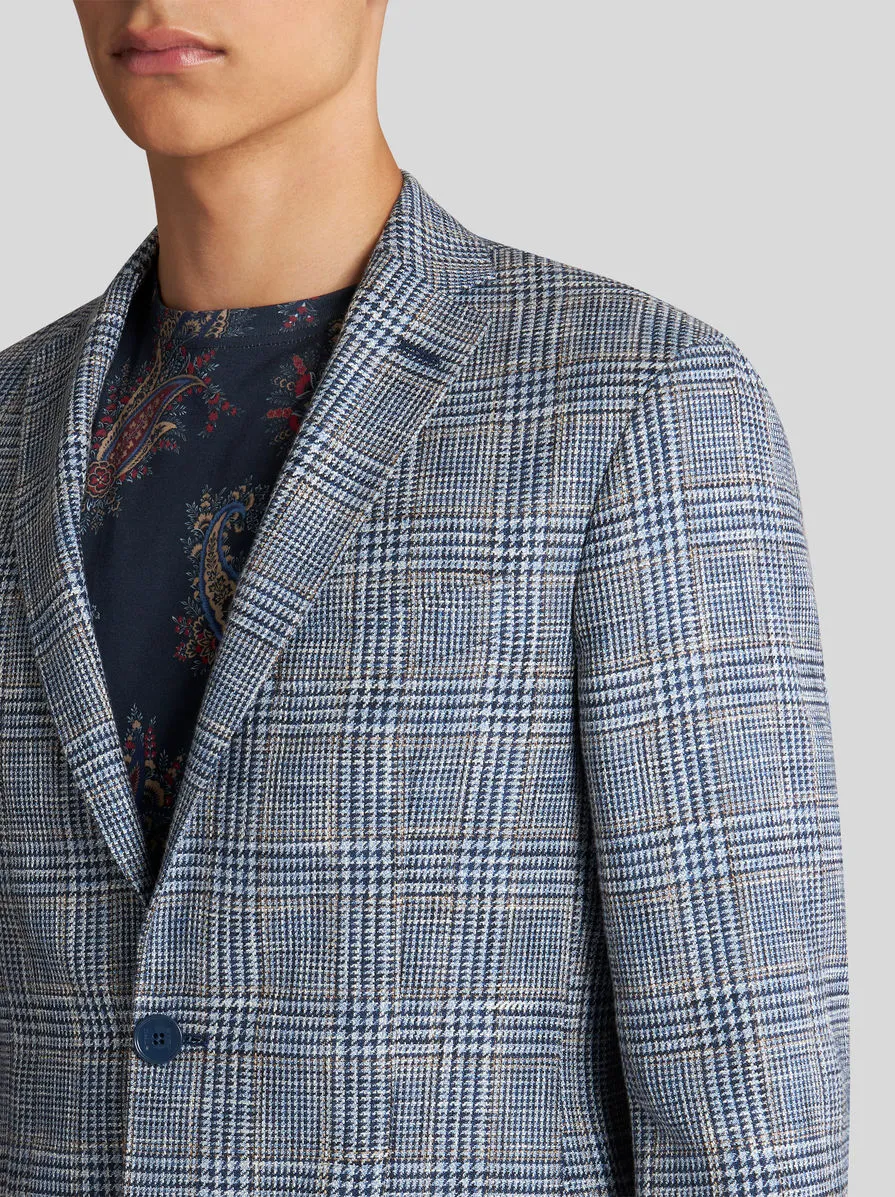 Checked Single-Breasted Blazer