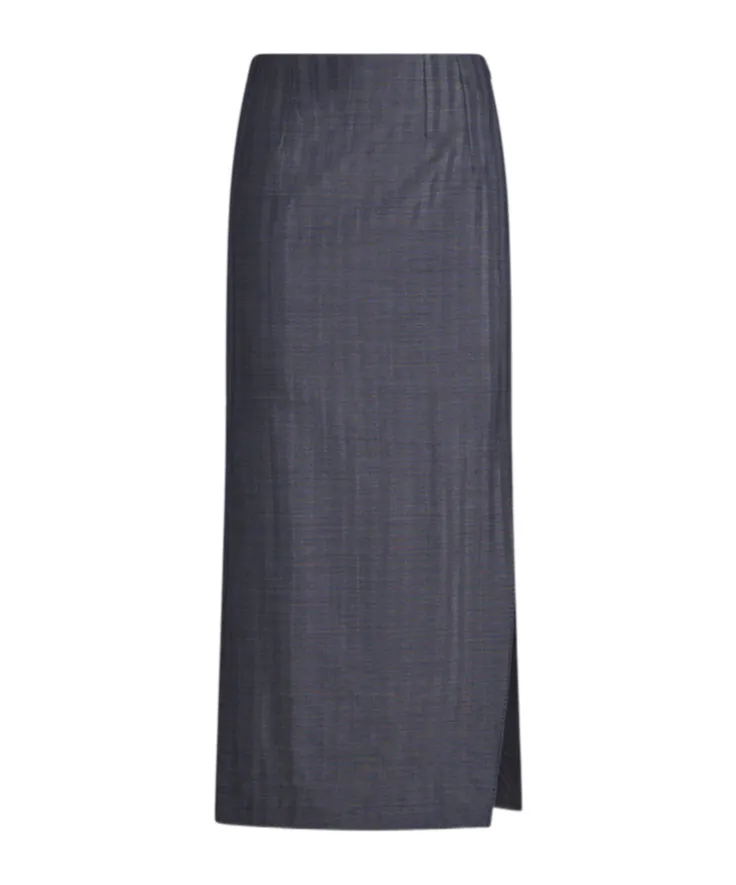 Striped Midi Pencil Skirt