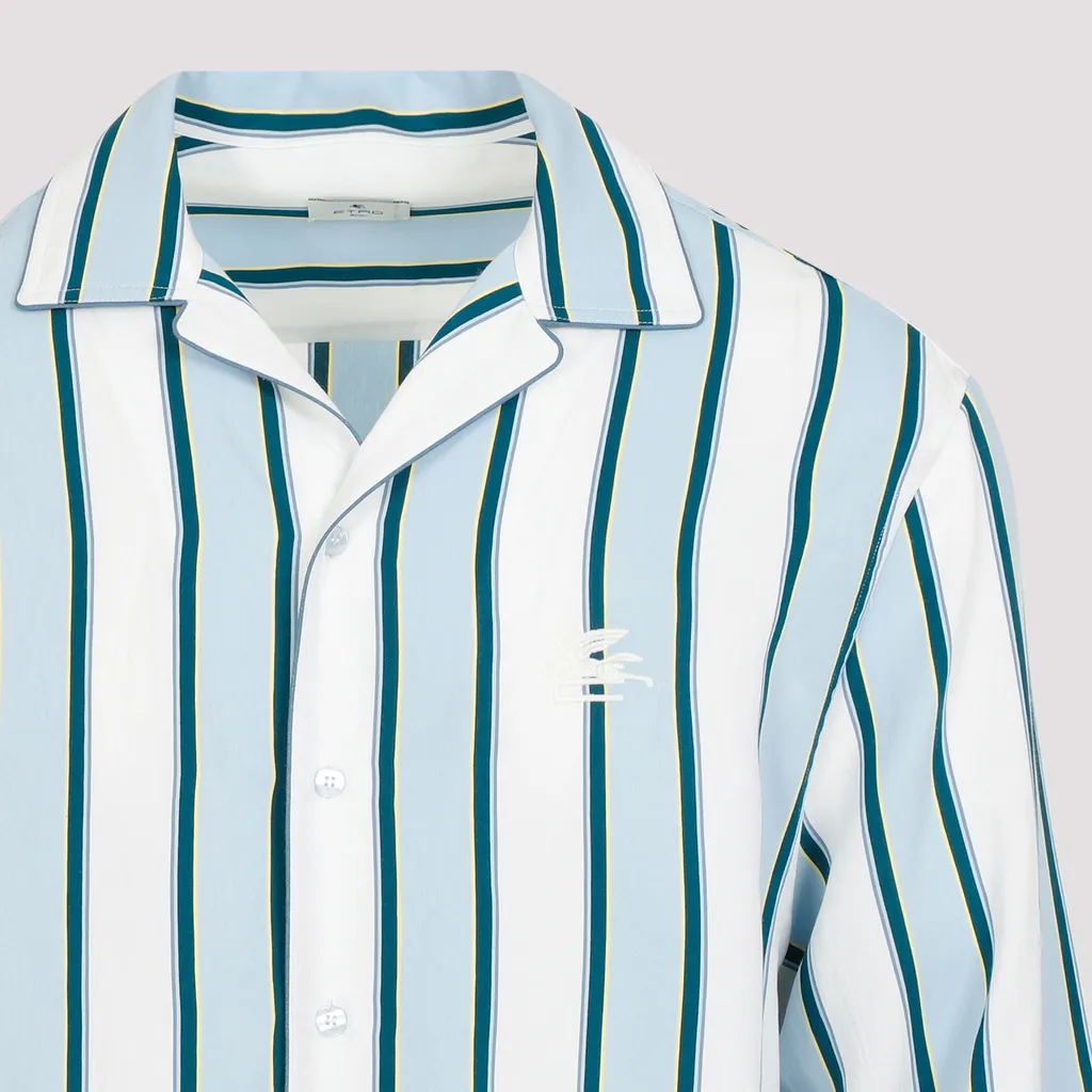 Logo Embroidered Striped Shirt