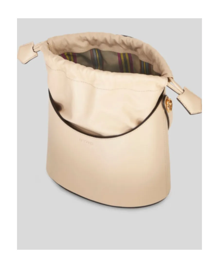 Logo Embossed Drawstring Bucket Bag