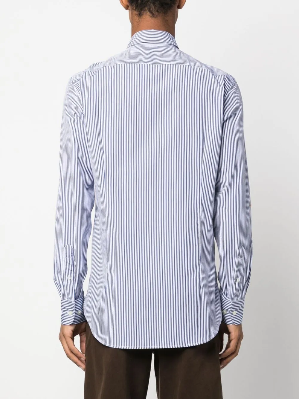Striped Curved Hem Shirt