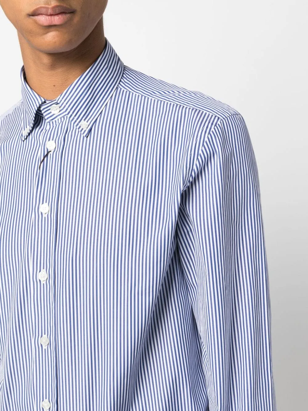 Striped Curved Hem Shirt
