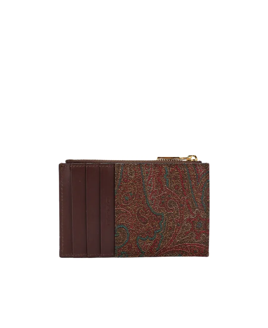 Pegaso Motif Embroidered Zipped Wallet