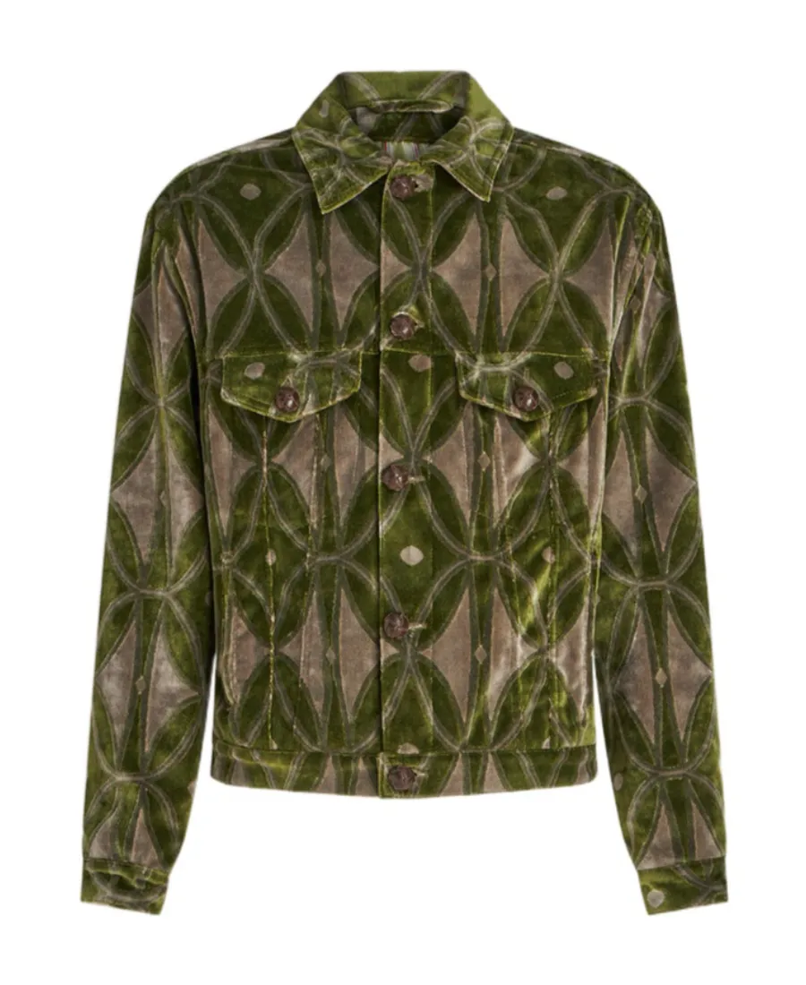 All-Over Graphic Printed Buttoned Jacket