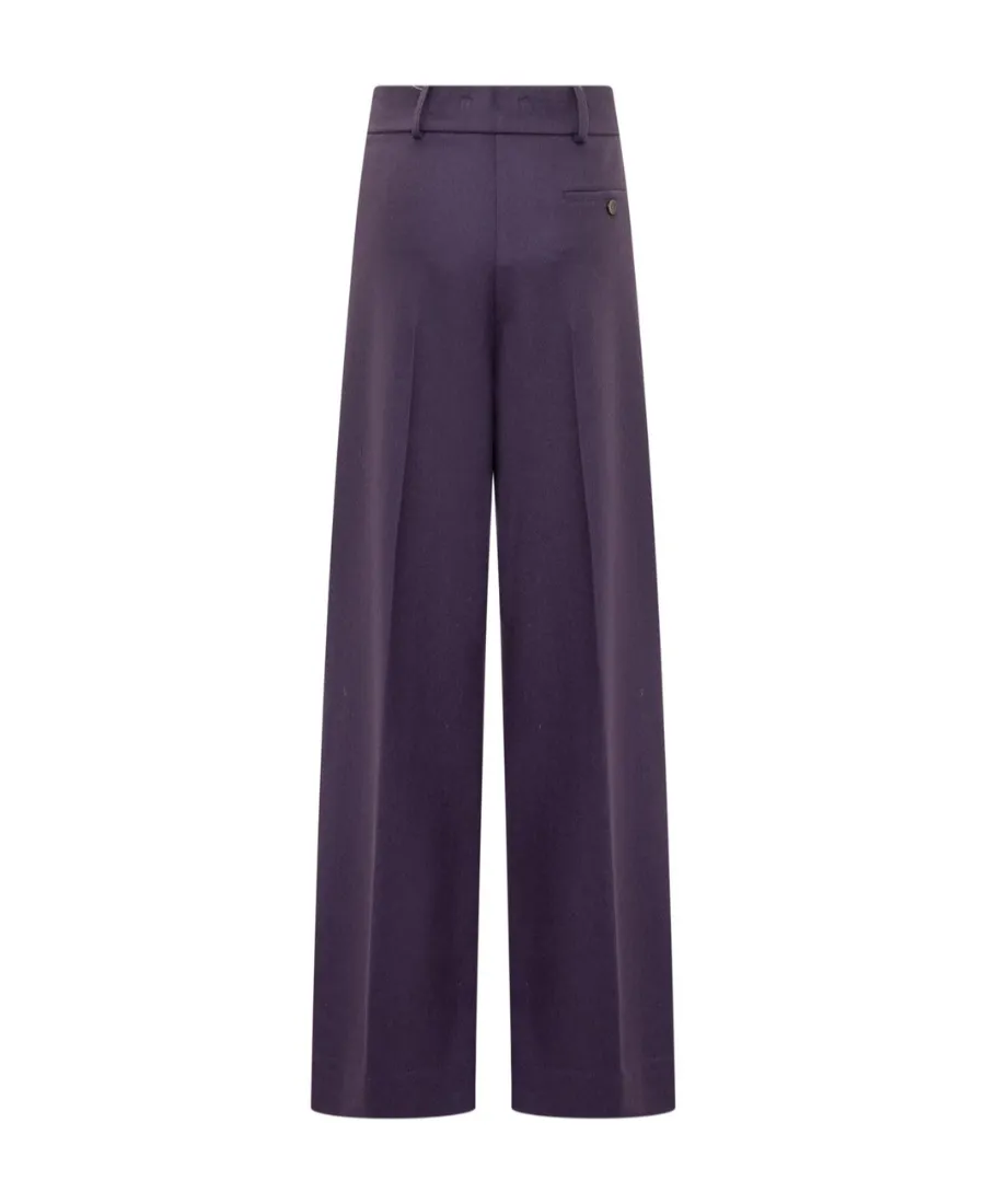 Button Detailed Straight Leg Pants
