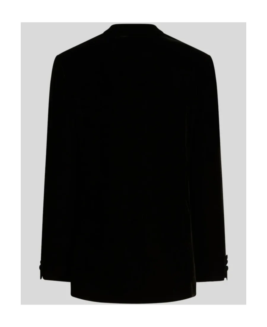 Single-Breasted Velvet Blazer
