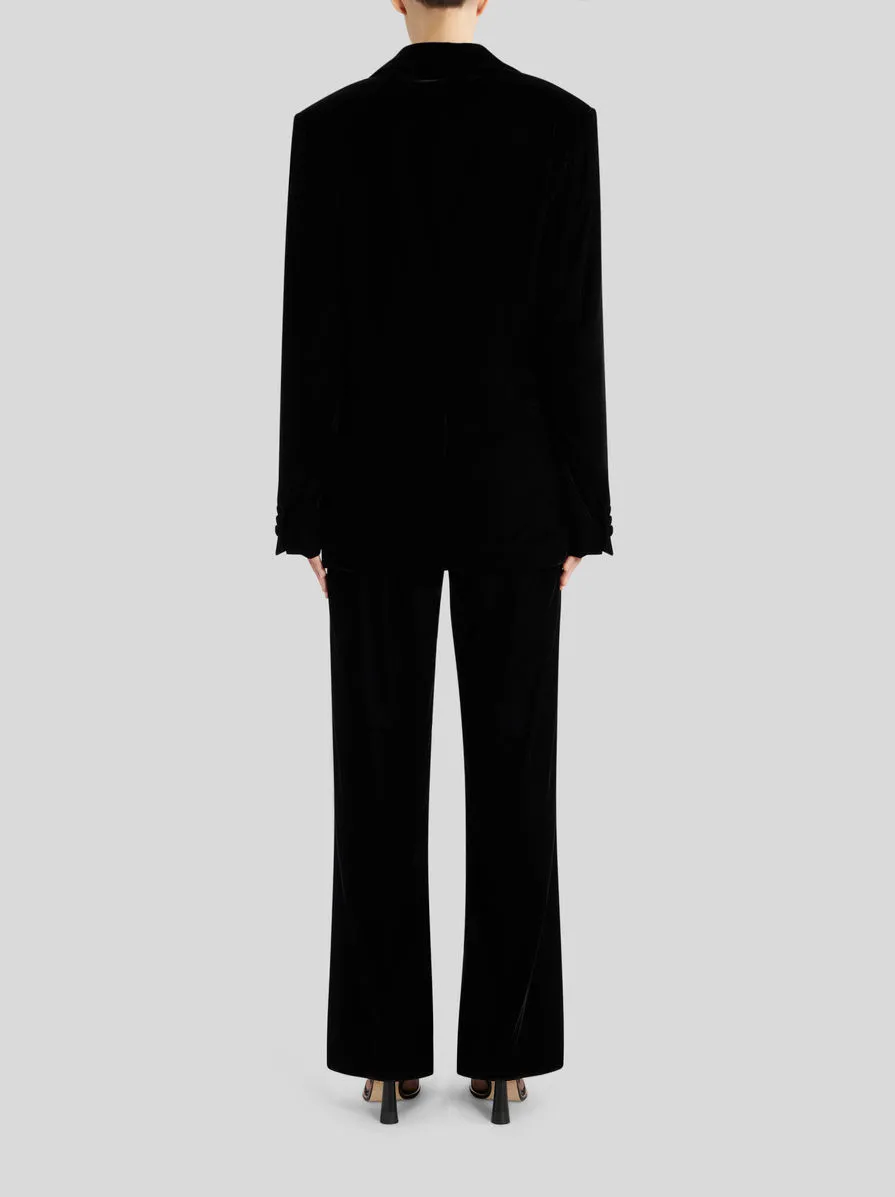 Single-Breasted Velvet Blazer
